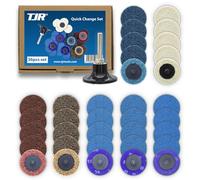 TJR® 2" Quick Change Discs Type R 35PCS Set with 1/4" Holder Roll Lock Type for Die Grinder - Ideal for Surface Conditioning, Burr Removal, Deburring, Grinding, Polishing, Rust and Paint Removal