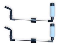 TJR Tackle 2 x Mag Pro White Bite Indicators Swingers with Magnetic Line Clip, Short 12cm Arm, For Fishing Bite Alarms