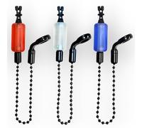 TJR Tackle 3 x Pro Ace III Bite Indicators Bobbins Short 15cm Chain For Fishing Bite Alarms 6 Translucent colour options (Translucent Red, Green, Blue)