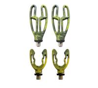 TJR Tackle Camo 4pc Rod Rest heads Inline Front & Grip Lock Rear Butt Rod Pod Rest