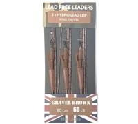 TJR Tackle Hybrid Lead Free Leaders Ring Swivels 60lb Test Carp Fishing Tackle (Gravel Brown)