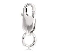 TJS Lobster Clasps, Silver Lobster Claw Clasps Lobster Clasps for Jewellery Making, DIY Jewelry Making for Bracelet Necklace Earring & Chains, Jewellery Finding in 925 Sterling Silver - 16mm