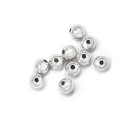 TJS Plain Round Hollow Beads, 10 Pcs, 3mm, Nickel-Free 925 Sterling Silver