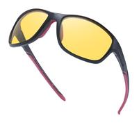 TJUTR Night Driving Glasses - Anti Glare Night Vision Polarised Sports Cycling Glasses Reducing Headlights Glare for Men & Women
