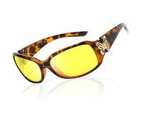 TJUTR Night Driving Glasses for Women Wrap Around Anti Glare Polarised Night Vision Glasses Yellow Lens