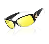 TJUTR Night Driving Glasses for Women Wrap Around Anti Glare Polarised Night Vision Glasses Yellow Lens
