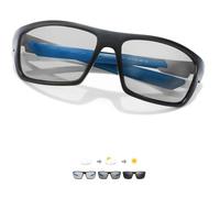 TJUTR Photochromic Sunglasses for Men Women - Polarised Light Reactive Lenses for Cycling, Running, Road & MTB, Wrap-Around Sports Glasses with UV400