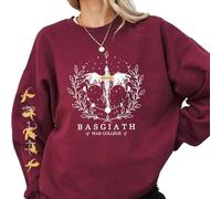 TJYES Basgiath War College Fourth Wing Sweatshirt Fantasy style Dragon Ride Sweatshirt Women Pullover Sweatshirts (Red,S)