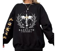 TJYES Basgiath War College Fourth Wing Sweatshirt Fantasy style Dragon Ride Sweatshirt Women Pullover Sweatshirts (Black,S)