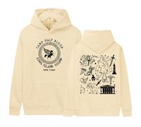 TJYES Camp Half Blood Hoodie Long Island Sound Fantasy Pegasus Pattern Hoodies Unisex (Khaki,M)