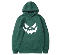 TJYES Halloween Devil's Smile Hoodie Ghost Devil Printed Hoodies Unisex (Green,S)