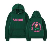 TJYES Sad Girlz Aesthetic Hoodie Women Men - ESA NIÑA YA CAMBIÓ Spanish Flower Print Hoodies Unisex (Green,XL)