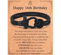 TJYO 16th Birthday Gifts for Boys, Braided Rope Bracelet Gifts for 16 Year Old Boys, Unique Birthday Present for Son Grandson Brother Nephew