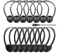 TJZXGUI USB Type C Kids Headphone Bulk 12 Pack for School Classroom,On-Ear USB C Headphones for Boys Girls Students Tablet Travel Computer Smartphones (Black)