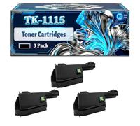 TK-1115 Toner Cartridges Compatible for Kyocera FS-1041 FS-1220MFP FS-1320MFP Printers, With Chip Large Capacity 3600 Pages (3 Pack Black)