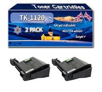 TK-1120 Toner Cartridges Compatible for Kyocera FS-1025MFP FS-1125MFP FS-1060DN Printers, High-Definition Printing Effect with Chip, 4000 Pages (2-Pack Black)