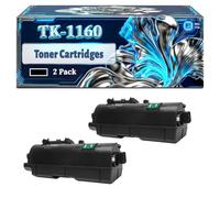 TK-1160 Toner Cartridges Compatible for Kyocera ECOSYS P2040dn P2040dw Printers, With Chip Large Capacity 8200 Pages (2-Pack Black)