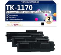 TK-1170 Compatible Replacement Toner Cartridge for Kyocera ECOSYS M2040dn M2540dn M2640idw Printer, High Yield 7200 Pages,Black-3 pack
