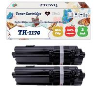 TK-1170 Toner Cartridge Compatible for Kyocera ECOSYS M2040dn M2540dn M2540dw M2635dw M2640idw Printers, with Chip, High Yield 7200 Pages, High-Definition Printing (2-Pack Black)