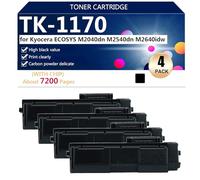 TK-1170 Toner Cartridges for Kyocera ECOSYS M2040dn M2540dn M2640idw Printers, for School Hospital and Bank, 7200 Pages,Black-4 pack