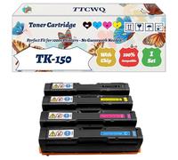 TK-150 Toner Cartridge Compatible for Kyocera FS-C1020MFP FS-C1020MFP+ FS-C1020MFPe Printers, with Chip, High Yield 6500 Pages, High-Definition Printing (4-Pack BK/C/M/Y)