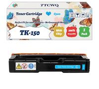 TK-150 Toner Cartridge Compatible for Kyocera FS-C1020MFP FS-C1020MFP+ FS-C1020MFPe Printers, with Chip, High Yield 6500 Pages, High-Definition Printing (1 Pack Cyan)