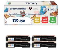 TK-150 Toner Cartridge Compatible for Kyocera FS-C1020MFP FS-C1020MFP+ FS-C1020MFPe Printers, with Chip, High Yield 6500 Pages, High-Definition Printing (4 Pack Black)