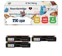 TK-150 Toner Cartridge Compatible for Kyocera FS-C1020MFP FS-C1020MFP+ FS-C1020MFPe Printers, with Chip, High Yield 6500 Pages, High-Definition Printing (3 Pack Black)