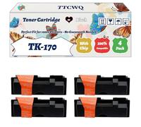 TK-170 Toner Cartridge Compatible for Kyocera FS-1320D FS-1320DN FS-1370DN ECOSYS P2135d P2135dn Printers, with Chip, High Yield 7200 Pages, High-Definition Printing (4 Pack Black)