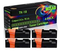 TK-18 Compatible for Kyocera Toner Cartridge with Chip FS-1018 FS-1020 FS-1118MFP KM-1815 Printers (4 Pack Black)