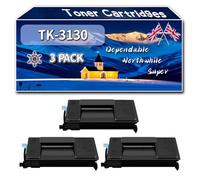 TK-3130 Toner Cartridges Compatible for Kyocera ECOSYS M3550idn M3560idn FS-4200DN FS-4300DN Printers, High-Definition Printing Effect with Chip, 35000 Pages (3 Pack Black)