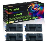 TK-3170 Compatible for Kyocera Toner Cartridges with Chip ECOSYS M3860idn M3860idnf P3050dn P3055dn P3060dn P3150dn Printers (4 Pack Black)