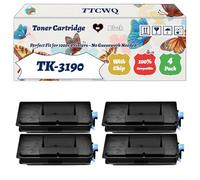 TK-3190 Toner Cartridge Compatible for Kyocera ECOSYS M3655idn M3660idn M3860idn M3860idnf P3055d Printers, with Chip, High Yield 25000 Pages, High-Definition Printing (4 Pack Black)