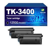 TK-3400 Toner Cartridge Compatible For Kyocera ECOSYS MA4500ifx MA4500ix; PA4500x Printers, 12500 Pages,TK3400-2 PACK