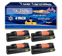 TK-350 Toner Cartridges Compatible for Kyocera FS-3040MFP FS-3040MFP+ FS-3140MFP FS-3540MFP Printers, High-Definition Printing Effect with Chip, 25000 Pages (4 Pack Black)