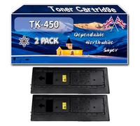 TK-450 Toner Cartridge Compatible for Kyocera FS-6970 Mono Printers, High-Definition Printing Effect with Chip, 15000 Pages (2-Pack Black)