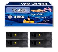 TK-450 Toner Cartridge Compatible for Kyocera FS-6970 Mono Printers, High-Definition Printing Effect with Chip, 15000 Pages (4 Pack Black)