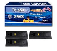 TK-450 Toner Cartridge Compatible for Kyocera FS-6970 Mono Printers, High-Definition Printing Effect with Chip, 15000 Pages (3 Pack Black)