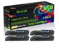 TK-5135 Compatible for Kyocera Toner Cartridges with Chip TASKAlfa 260 Series TASKAlfa 265 ci TASKAlfa 266 Printers (4 Pack Black)