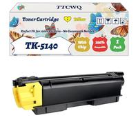 TK-5140 Toner Cartridge Compatible for Kyocera ECOSYS M6030cdn M6530cdn P6130cdn P6530cdn Printers, with Chip, High Yield 7000 Pages, High-Definition Printing (1 Pack Yellow)
