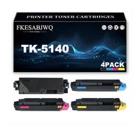 TK-5140 Toner Cartridge, TK-5140K TK-5140C TK-5140M TK-5140Y Toner Cartridges for Kyocera ECOSYS M6030cdn M6530cdn P6130cdn Printer,4 Colors-1 Pack
