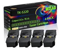 TK-5220 Compatible for Kyocera Toner Cartridge with Chip ECOSYS M5521cdn M5521cdw P5021cdn Printers (4 Pack Black)