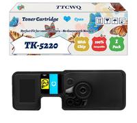 TK-5220 Toner Cartridge Compatible for Kyocera ECOSYS M5521cdn M5521cdw P5021cdn P5021cdw Printers, with Chip, High Yield 1200 Pages, High-Definition Printing (1 Pack Cyan)