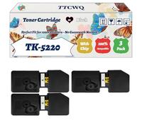 TK-5220 Toner Cartridge Compatible for Kyocera ECOSYS M5521cdn M5521cdw P5021cdn P5021cdw Printers, with Chip, High Yield 1200 Pages, High-Definition Printing (3 Pack Black)