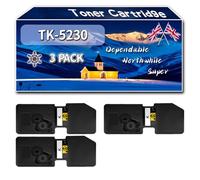 TK-5230 Toner Cartridge Compatible for Kyocera Ecosys M5521cdn M5521 P5021cdn P5021 P5021cdw Printers, High-Definition Printing Effect with Chip, 1200 Pages (3 Pack Black)