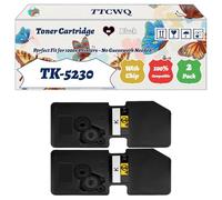TK-5230 Toner Cartridge Compatible for Kyocera ECOSYS M5521cdn M5521cdw P5021cdn P5021cdw Printers, with Chip, High Yield 2600 Pages, High-Definition Printing (2 Pack Black)