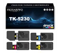 TK-5230 Toner Cartridges for Kyocera ECOSYS P5021cdn P5021cdw M5521cdn M5521cdw Printer, TK-5230K TK-5230C TK-5230M TK-5230Y Toner Cartridge Replacement,4 Colors-1 Pack