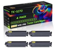 TK-5270 Compatible for Kyocera Toner Cartridges with Chip Ecosys M6230cidn M6330cidn M6630cidn Printers (4 Pack Black)
