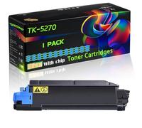 TK-5270 Compatible for Kyocera Toner Cartridges with Chip Ecosys M6230cidn M6330cidn M6630cidn Printers (1 Pack Cyan)