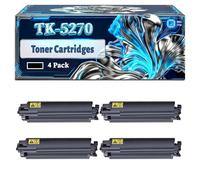 TK-5270 Toner Cartridges Compatible for Kyocera Ecosys M6230cidn M6330cidn M6630cidn P6230cdn Printers, With Chip Large Capacity 9000 Pages (4 Pack Black)
